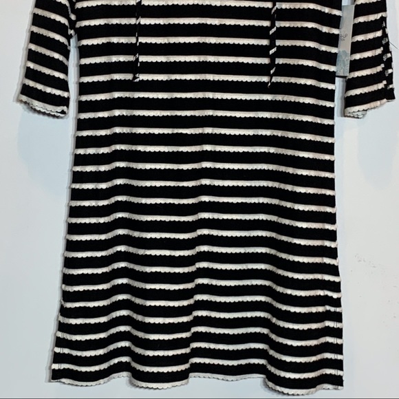 NWT Balance Cover-Up Collection Black with White Scalloped‎ Trim Dress - Picture 4 of 7